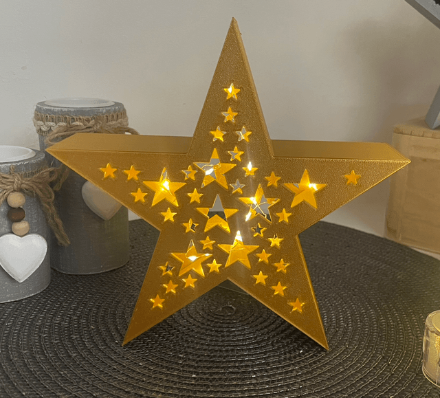 Étoile Lumineuse Dorée 18 cm – Décoration Intérieure